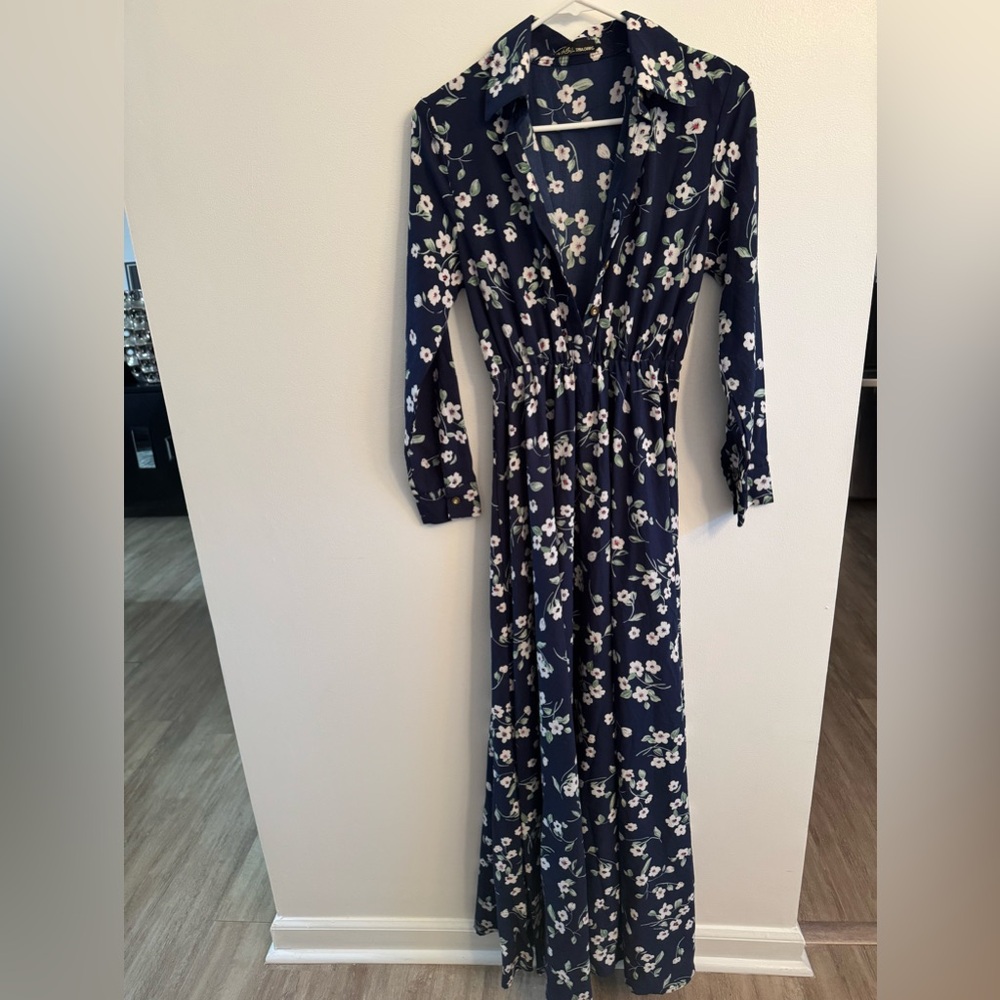 Floral Navy Maxi Dress